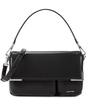 Calvin Klein Mica Leather Crossbody Bag - Black