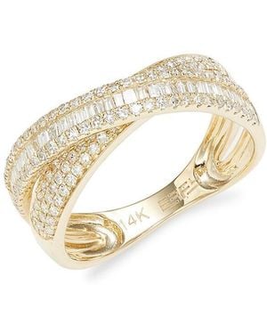 Effy 14k Yellow Gold & Diamond Ring/size 7 - Metallic