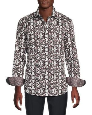 Robert Graham Gifford Abstract Cotton Shirt - Gray