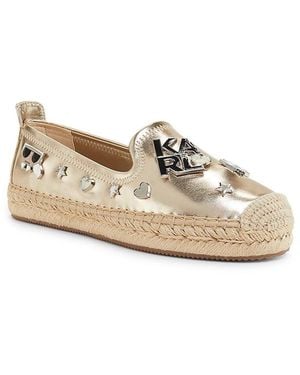 Karl Lagerfeld Malvie Logo Embellished Espadrilles - White