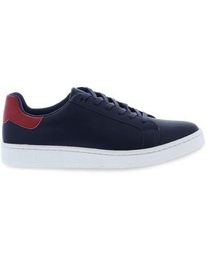 English Laundry Leather Low-Top Lace-Up Trainers - Blue