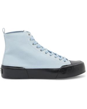 Jil Sander Canvas High-Top Trainers - Blue