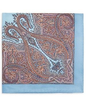 Robert Graham Persian Paisley Silk Pocket Square - Blue
