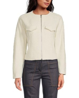 10 Crosby Derek Lam Prewett Textured Zip Jacket - White