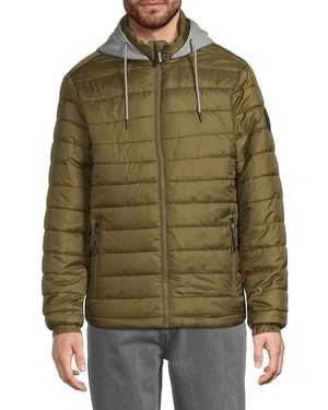 Buffalo David Bitton Quilted Hooded Puffer Jacket - Green