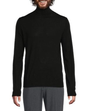Bruno Magli Classic Fit Merino Wool Turtleneck Jumper - Black