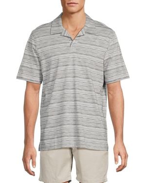 Bugatchi Striped Cotton Polo Shirt - Blue
