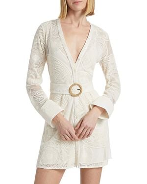 Ramy Brook Teresa Embroidered Belted Minidress - White