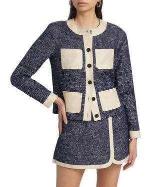If Only Studio Slub Boulcé Patch Jacket - Blue