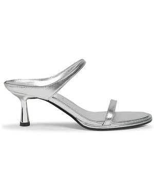 Marc Fisher Alonde 60Mm Leather Double-Strap Heeled Sandals - White