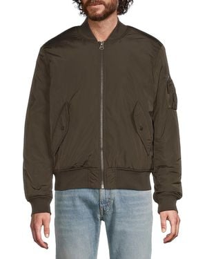 Slate & Stone Solid Bomber Jacket - Brown