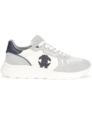 Roberto Cavalli Logo Leather Sneakers - White