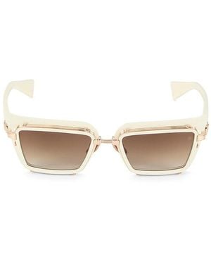 Balmain 51Mm Square Plastic Sunglasses - White