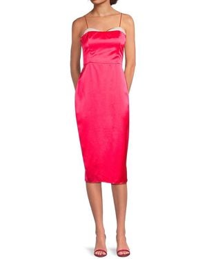 Amanda Uprichard Meline Silk Strapless Midi-dress - Pink