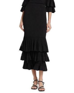 Zimmermann Story One Ruffled Knit Midi-Skirt - Black
