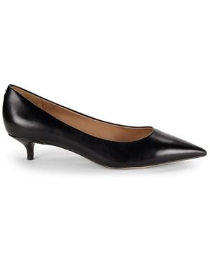 Sam Edelman Franci Point Toe Leather Court Shoes - Black