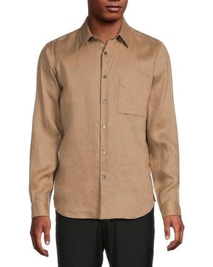 Theory Irving Solid Linen Shirt - Natural