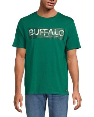 Buffalo David Bitton Nashe Logo Crewneck T-Shirt - Green