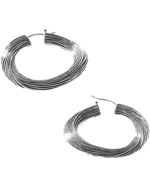 John Hardy Bamboo Sterling Hoop Earrings - Metallic