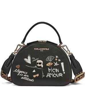 Karl Lagerfeld Bellamy Printed Crossbody Bag - Black