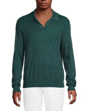 Missoni Textured Chevron Polo Shirt - Green