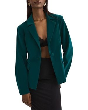 Lamarque Lottie Faux Leather Mid Length Blazer - Green