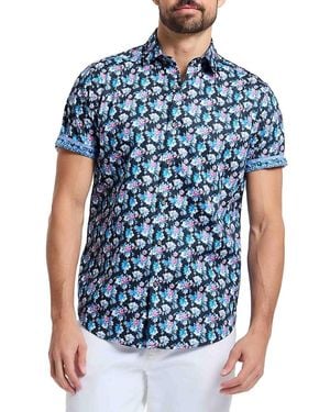 Robert Graham Alred Floral Short Sleeve Shirt - Blue