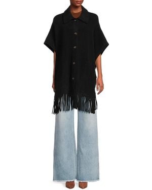 NVLT Fringe-hem Cape - Black