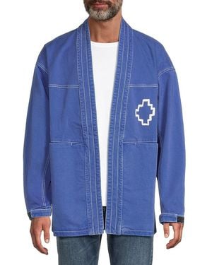 Marcelo Burlon Open Front Denim Jacket - Blue
