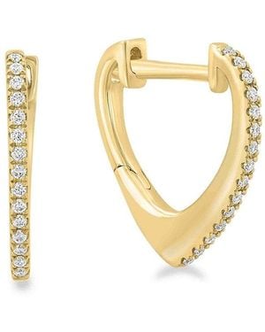 Saks Fifth Avenue 14K & 0.09 Tcw Diamond Huggie Earrings - Metallic