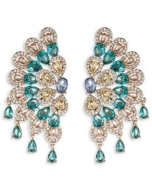 Eye Candy LA Alice Cubic Zirconia & Goldtone Brass Drop Earrings - White