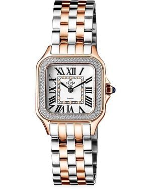 Gv2 Milan 27.5Mm Two-Tone Stainless Steel & 0.04 Tcw Diamond Bracelet Watch - White
