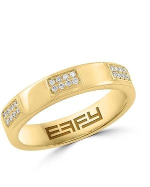 Effy ENY 14K Goldplated Sterling & 0.09 Tcw Diamond Band Ring - Metallic