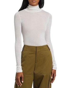 A.L.C. A. L.c. Jo Cotton-blend Turtleneck Top - Grey