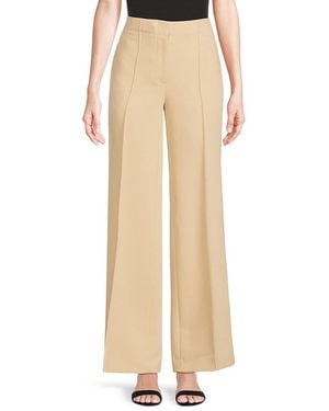 Karl Lagerfeld Pleated Wide Leg Pants - Natural