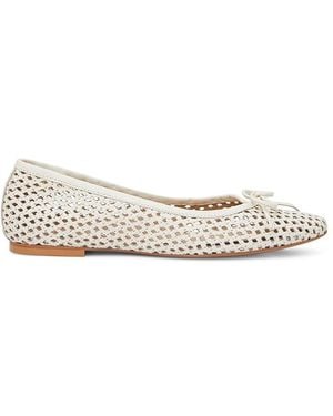 Bruno Magli Janina Woven Leather Flats - White