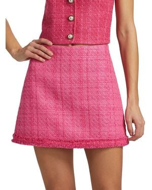 Alice + Olivia Riley Tweed Miniskirt - Pink