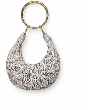 Walter Baker Jane Mini Snake-Embossed Leather Hobo Bag - White