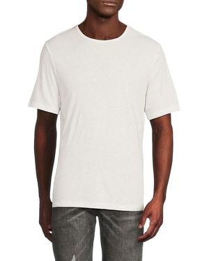 Saks Fifth Avenue Linen-Blend Crewneck T-Shirt - White