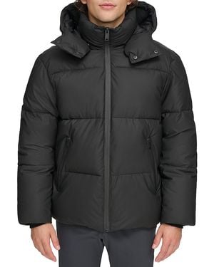 DKNY Solid Hooded Puffer Jacket - Black