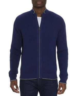 Robert Graham 'Taranto Zip Up Knit Jumper - Blue