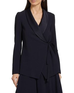 Saks Fifth Avenue Satin-Collar Wrap Jacket - Blue