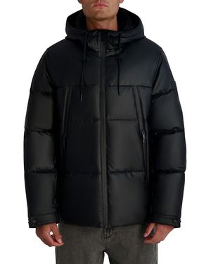 Karl Lagerfeld Hooded Down Regular-Fit Jacket - Black
