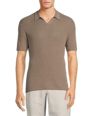 Onia Linen Blend Jumper Polo - Grey