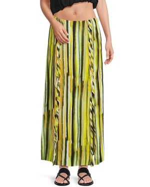 Third Form Stroke Ruffled Trim Maxi Skirt - Yellow
