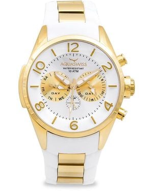 Aquaswiss 43mm Stainless Steel & Silicone Chronograph Watch - Metallic