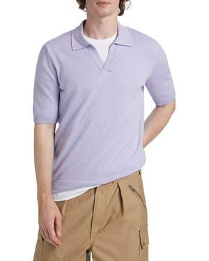 Saks Fifth Avenue Collection Johnny Collar Polo - Purple