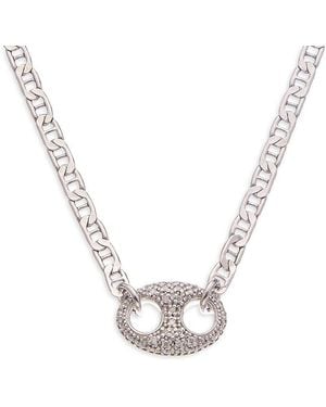 Meshmerise 18k White Gold Vermeil & 0.15 Tcw Diamond Mariner Link Necklace - Metallic