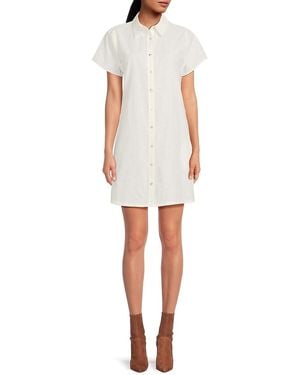 Subtle Luxury Wynne Linen Blend Coverup Shirtdress - Natural