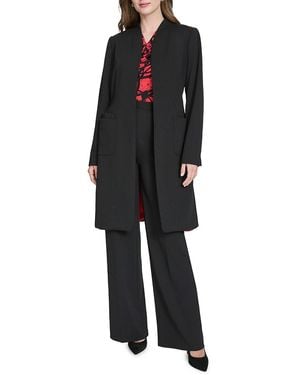 Halston Collarless Classic Fit Topper Jacket - Black